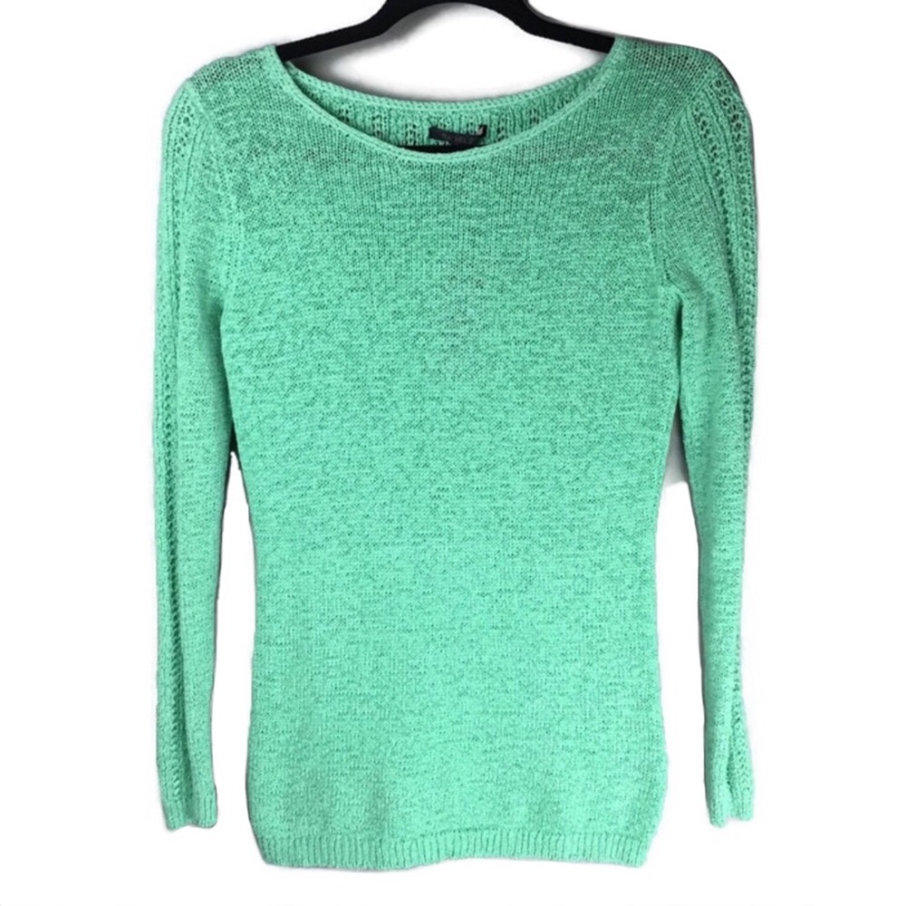 NWT Rachel Zoe ‘Karla’ Open Stitch Gossamer Green Sweater Size Small